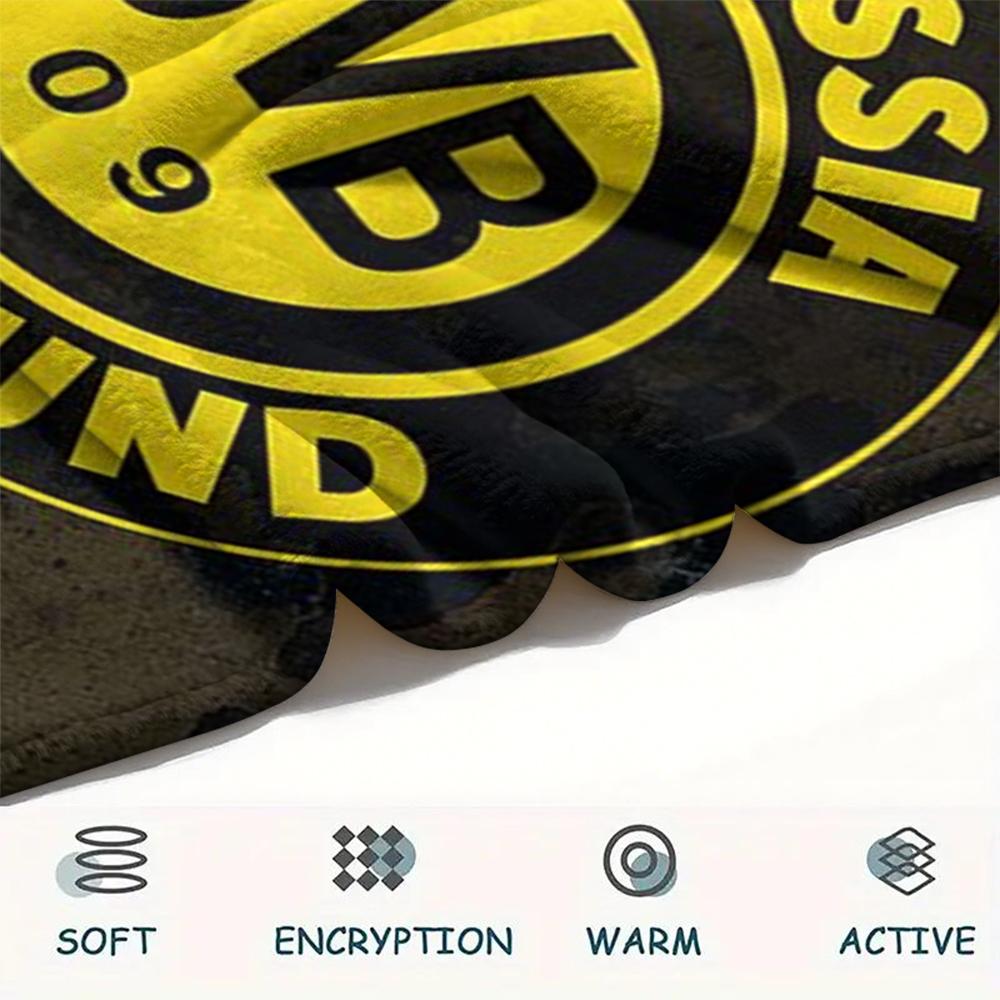 1pc Dortmund Print Flannel Blanket, High quality Comfortable for All Seasons, Home Decor, Warmth and Comfort, Perfect for Christmas Gifts28