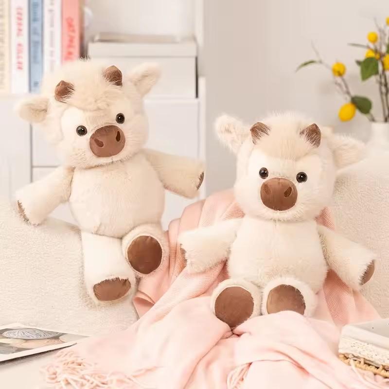 Adorable Highland Cattle Plush Toy 40Cm - Huggable Running Cow Stuffed Animal Made With Premium Soft Fabric Soothing Companion