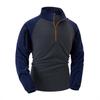 Men's Stand Collar Sweatshirts Fashion Patchwork Half Zipper Long Sleeved Sports Hoodie Pullover Sweatshirt Men