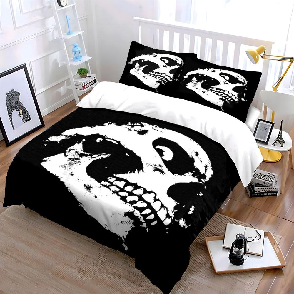 Skull face graphic pattern. Bedding sets Duvet cover sets Duvet covers Pillowcases(1 * Duvet Cover 2 * Pillowcases without duvet insert)