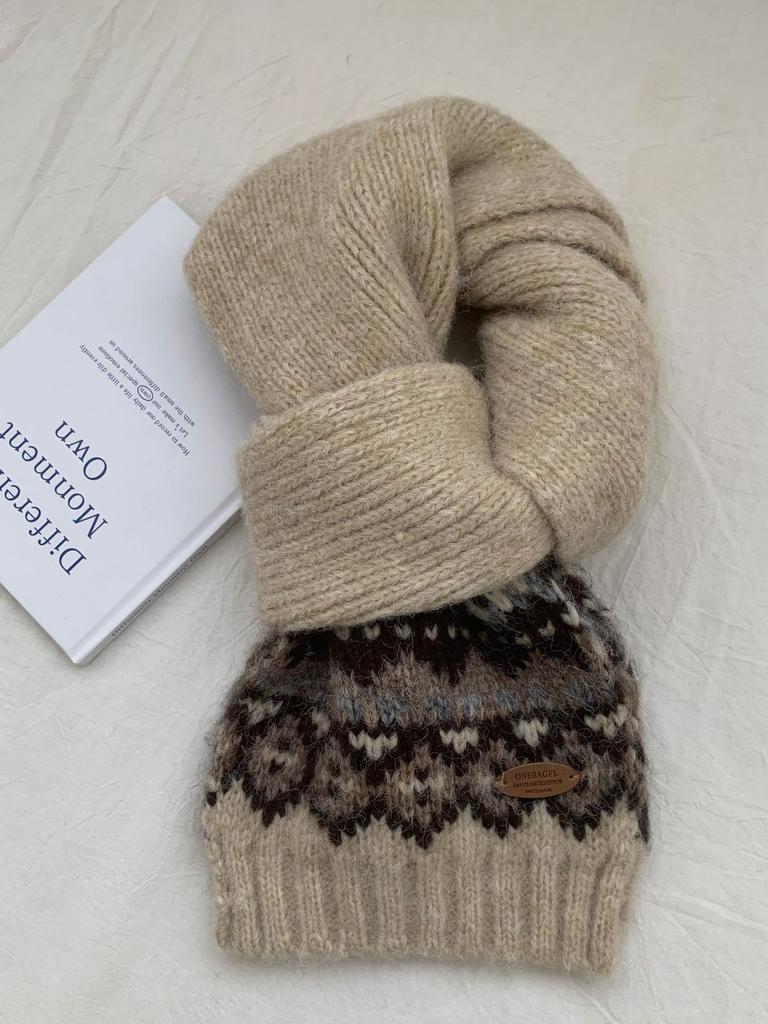 Шерстяной вязаный шарф Fair Island для женщин, осенне-зимний, теплый, студенческий, рождественский, шерстяной шарф