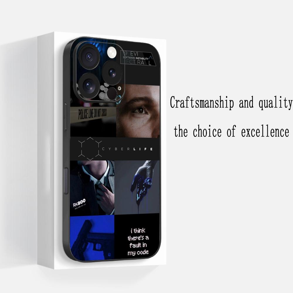 Крутой poster для игры Detroit: Become Human Чехол для телефона Для iPhone 17 16 e 15 14 13 12 Plus Mini Pro Max Мягкий черный Ударопрочный чехол