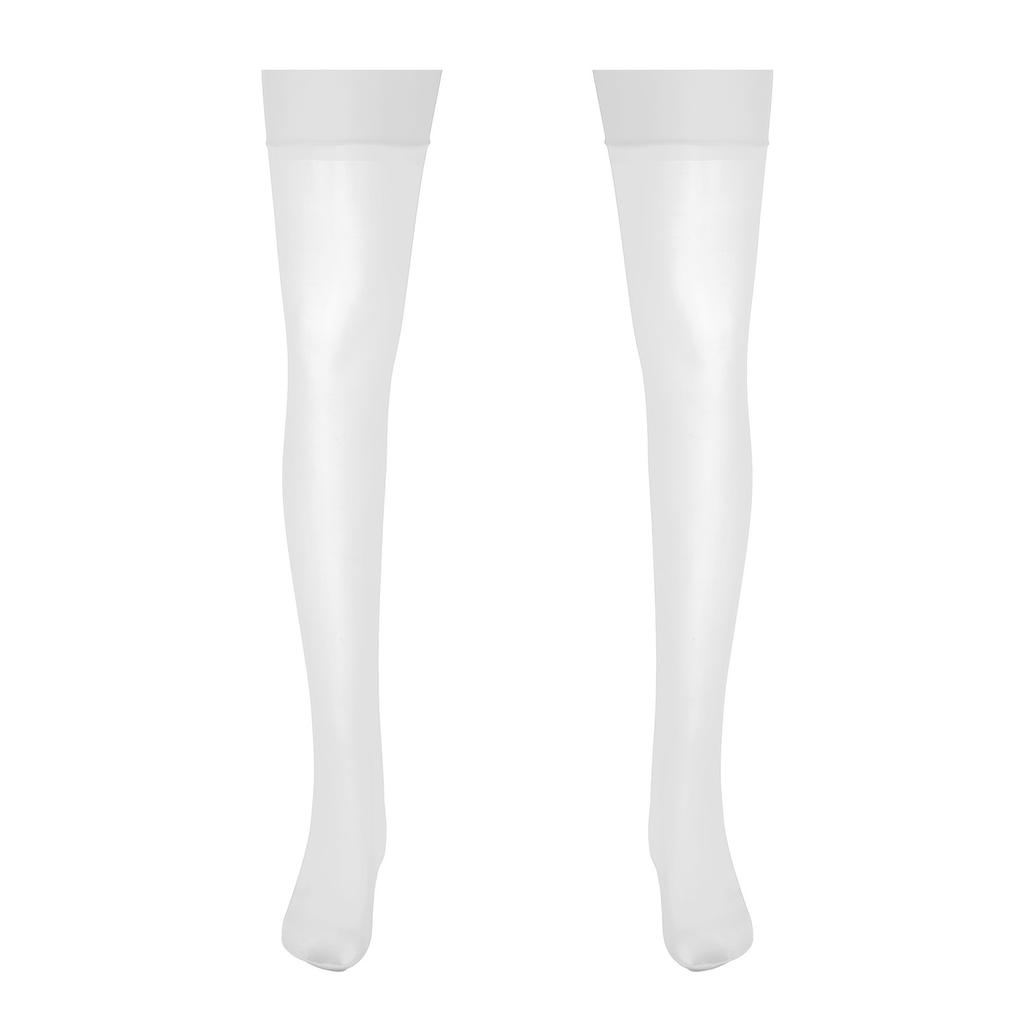 Мужские прозрачные чулки до бедра, блестящие эластичные однотонные тонкие носки для смелой моды