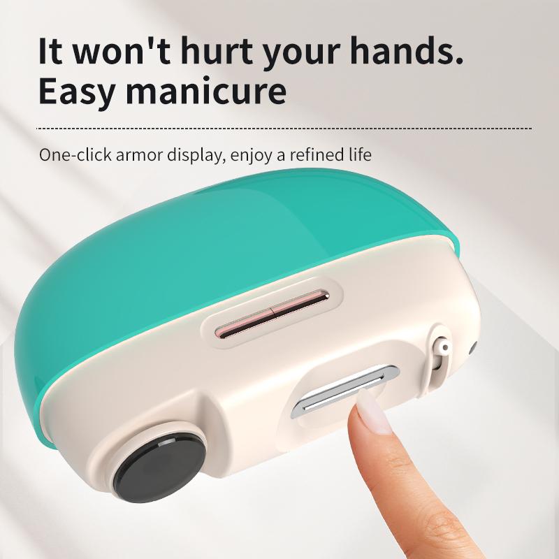 Electric Nail Clipper Baby Electric Nail Trimmer Automatic 2 in 1 Rechargeable Nail File with Nail Clip Storage