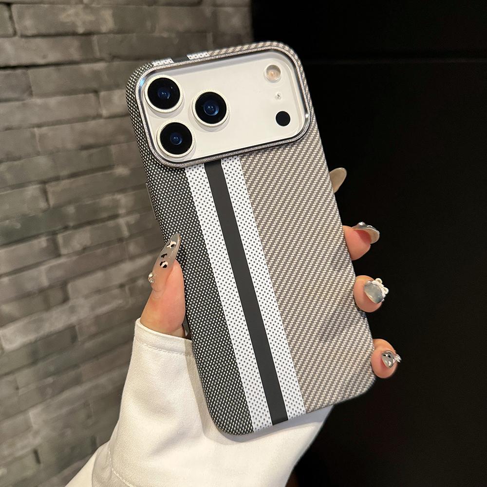 Роскошный Премиальный Чехол из Углеродного Волокна Для iPhone 17 Air 16 15 14 Pro Max Plus С Магнитным Узором Из Сплава Защитная Крышка Рамки Объектива