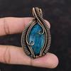 Neon Apatite Pendant Gemstone Pendant Copper Wire Wrapping Pendant Neon Apatite Jewelry Antique Copper Jewelry Handmade Pendant Gift For Her