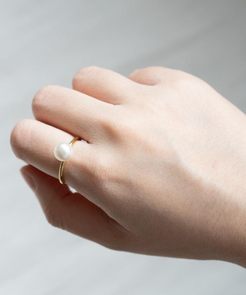 Серебряное кольцо Alleun 925 с крупной жемчужиной-ядром для женщин (Тип Б)
