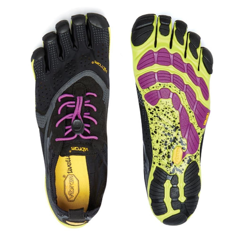 Vibram Five Fingers Five Toe Shoes Sports Running Athletic Shoes for Women 16W3105 [Vibram] Women's V-Run Black/Yellow/Purple EU37(22.5cm) [Item]