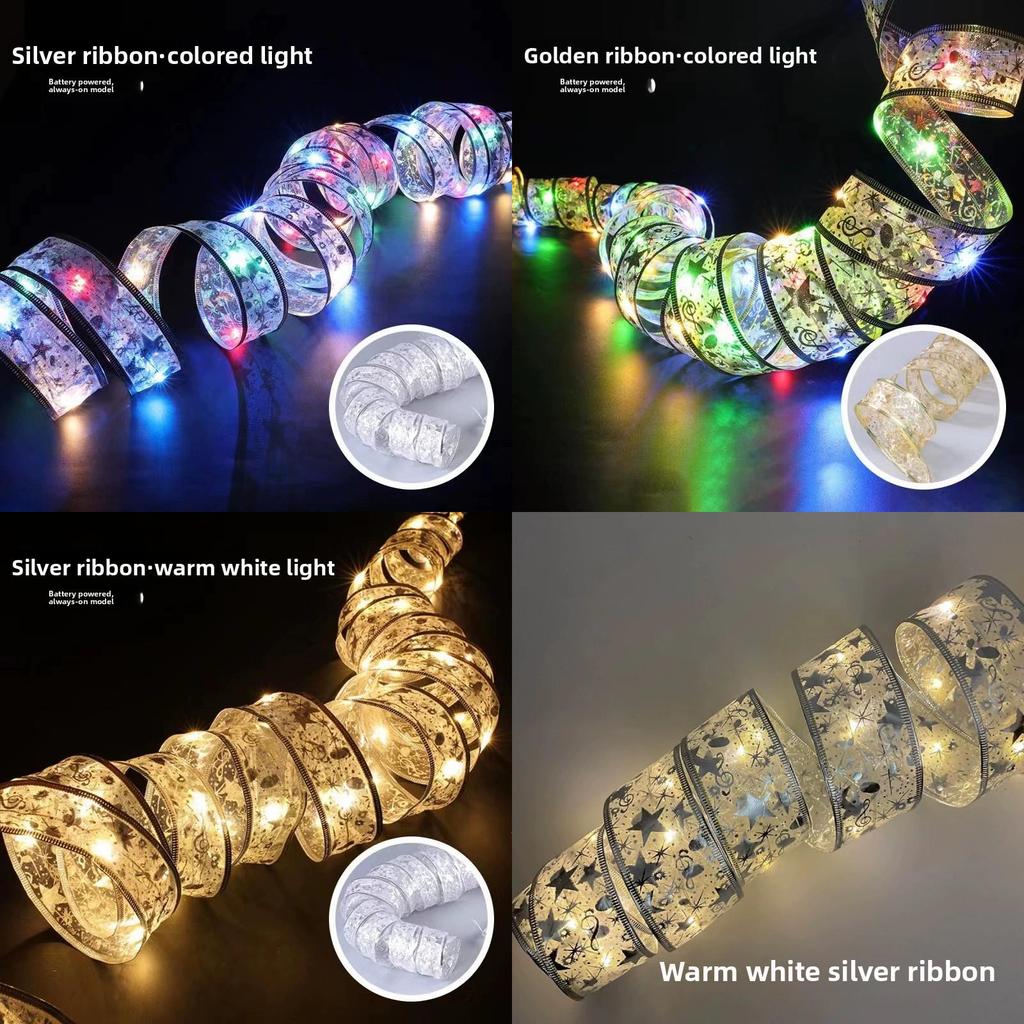 Holiday Led Ribbon String Lights With Pvc Material For Christmas Tree And Gift Decoration