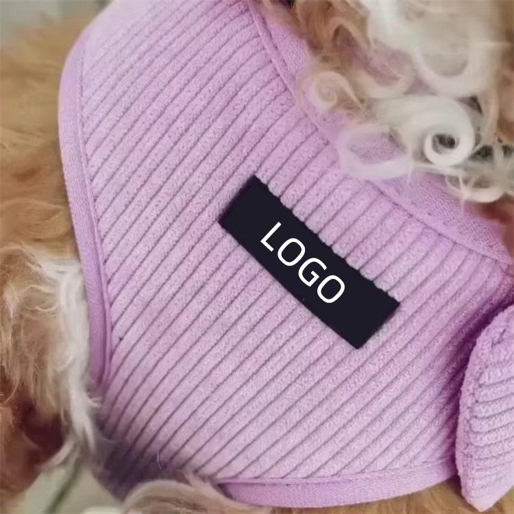 Custom Corduroy Dog Harness Set Small Medium Pet Dog Collar Leash Harness Custom Adjustable Personalized Luxury Dog Harness Set