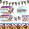 Video Games Tableware Including Plates Napkins Cups Tablecloth Pennant Straws