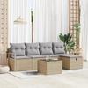 6-Piece Garden Sofa Set with Beige Cushions Poly Rattan 3360501