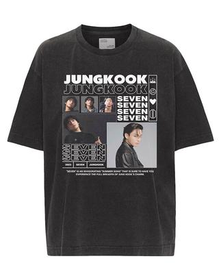 Футболка JUNG KOOK BTS Женская Мужская Подарки для Фанатов Хлопок Оверсайз Y2k Короткий Рукав Корейский Kpop Уличная Одежда Харадзюку Женская Одежда