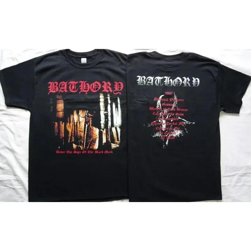Bathory The Return of the Darkness and Evil Album Tee Dark Bauhaus Design Black Metal Fan Comfortable Women And Men Tshirts