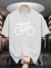 Simple Line Cyclist Bicycle Graphic Mens Crew Neck T Shirt Minimal Cycling Art Print Short Sleeve Casual Cotton Summer Tops