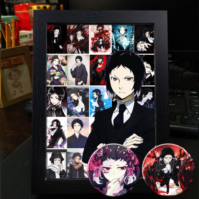 Рамка для фото в стиле аниме Bungo Stray Dogs: Дазай Осаму, Рюносуке Акутагава, Накахара Чуя - готовый стенд для фотоколлажа в подарок