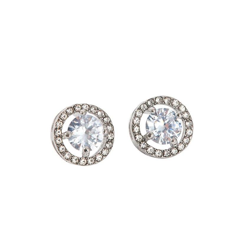 2pcs Crystal Earrings For Women Fashion Trendy Round Stud Earrings Holiday Party Gifts