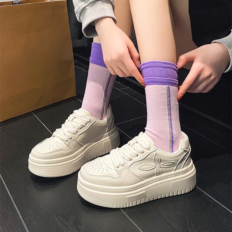 Женская белая обувь, новая летняя повседневная дышащая обувь, женские универсальные туфли на платформе с поднятой подошвой