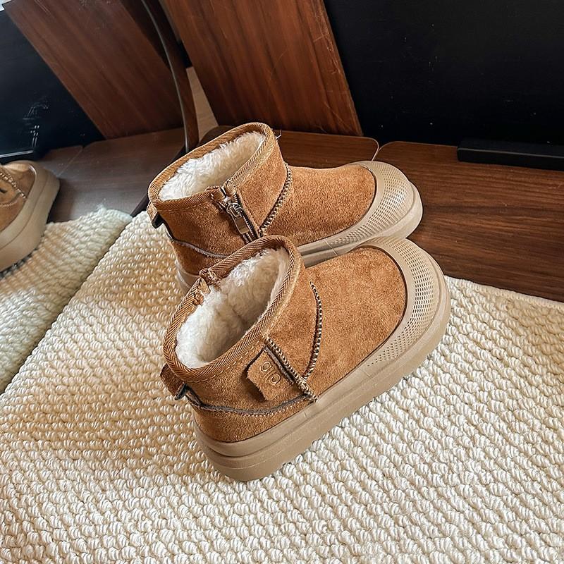 Kids Winter Snow Boots Toddlers Children Warm Fleece-Lined Ankle In Suede Rubber Sole Unisex