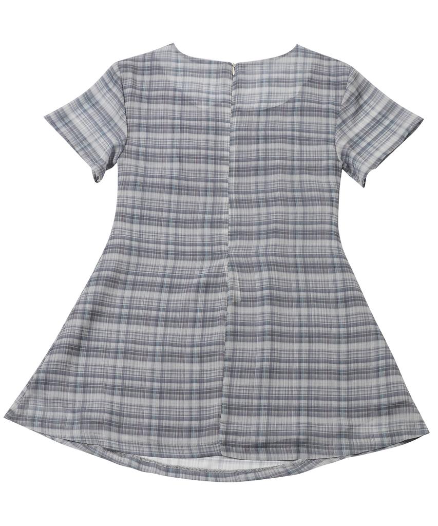 Catharsis Chiffon Mini Dress Black Check One Size
