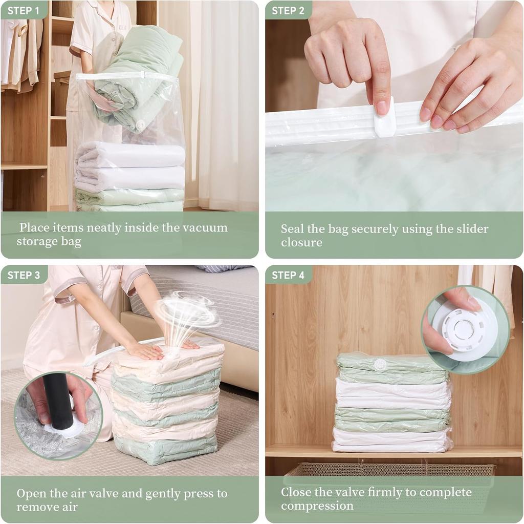 Vacuum Storage Bags Jumbo Cube Extra Large Vacuum Sealed Bgas for Comforters Blankets Pillow Quilts Space Bags Clost Organizer