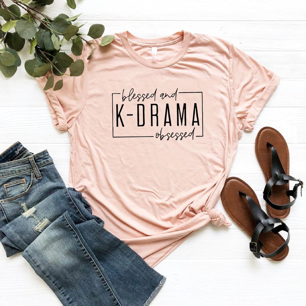 Футболка K-Drama Addict Tee Футболка Korean Lover Футболки с корейской графикой K-Drama Футболка Obsessed для женщин Kpop Tops