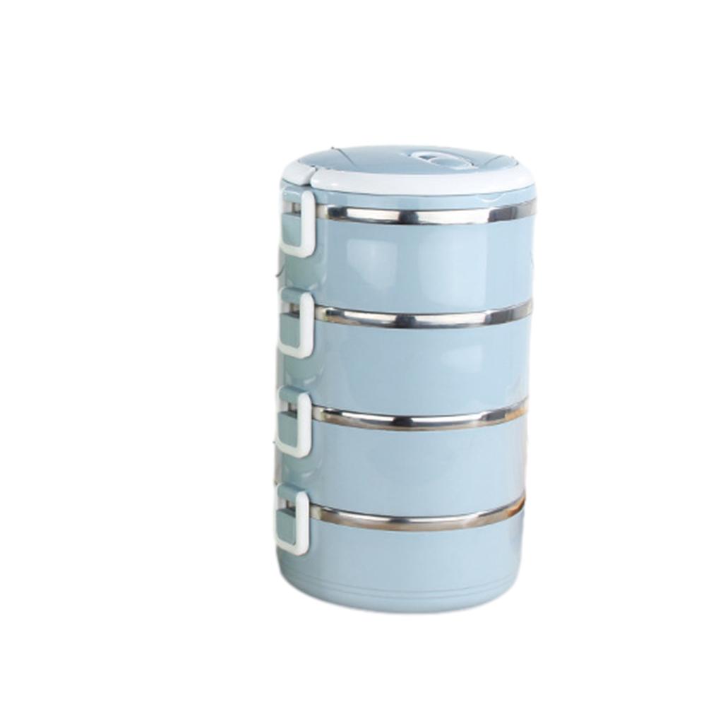 Портативный термоизолированный ланч-бокс бенто 1/2/3/4-ярусный большой вместимости из нержавеющей стали, герметичные контейнеры для хранения еды для девочек и детей