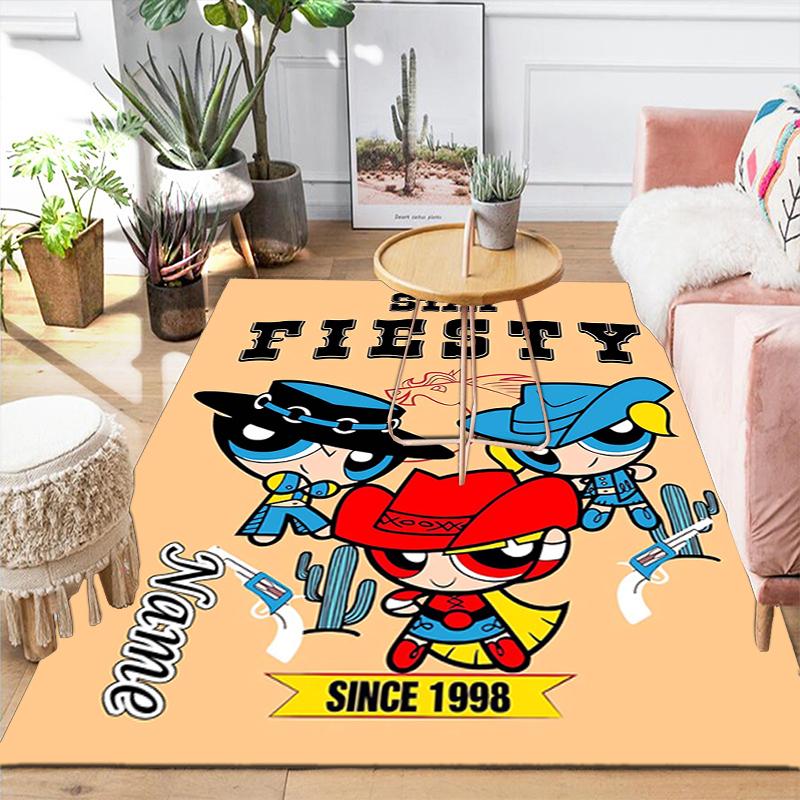 Custom 1Pc Powerpuff Girls Adventure Rug Office Carpet Indoor Outdoor Entrance Doormat Nonslip Soft And Comfortable Living Room D491516