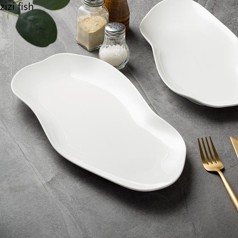 Creative Irregular Ceramic Dinner Plate Fish Plate Sushi Plate Dessert Snack Plates Salad Plates Restaurant Specialty Tableware
