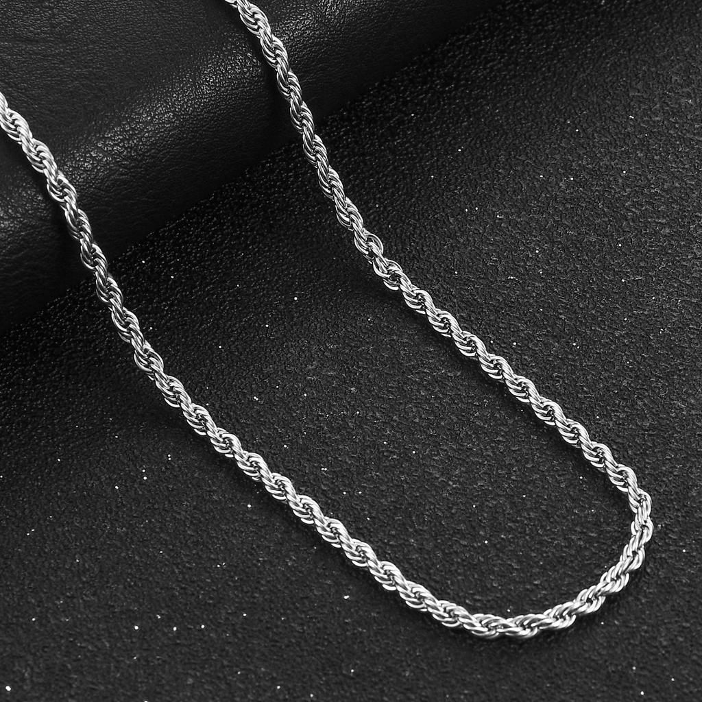 Мужская серебристая цепочка-чокер из нержавеющей стали с плетеным узором "крученый канат", женские модные водонепроницаемые аксессуары