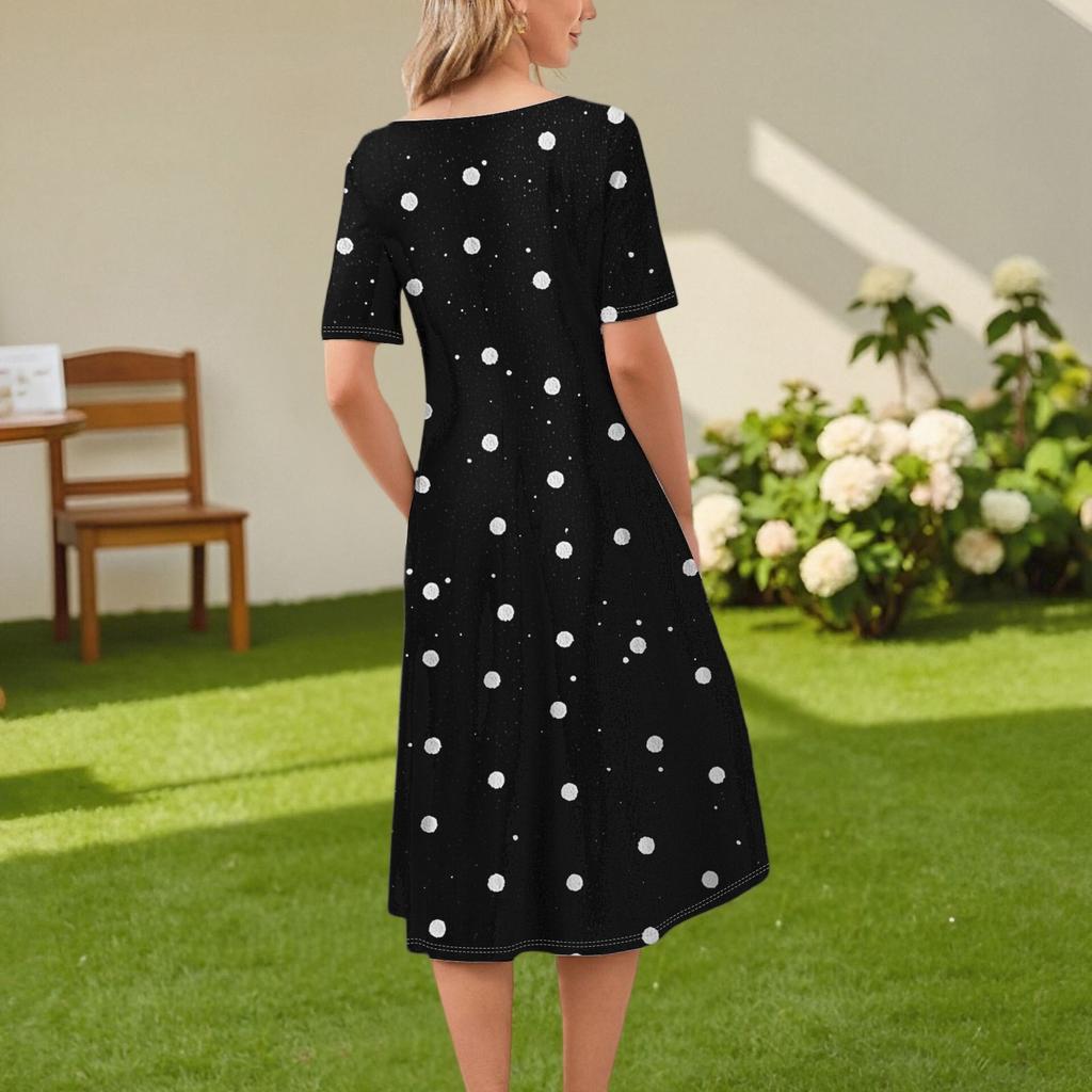 Dresses For Women Summer Casual Button Up V-neck Short Sleeve Wear To Work Dresses