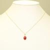 Blood Red Coral Black Lipped Shell Reversible Pendant Top K18YG Yellow Gold Undyed