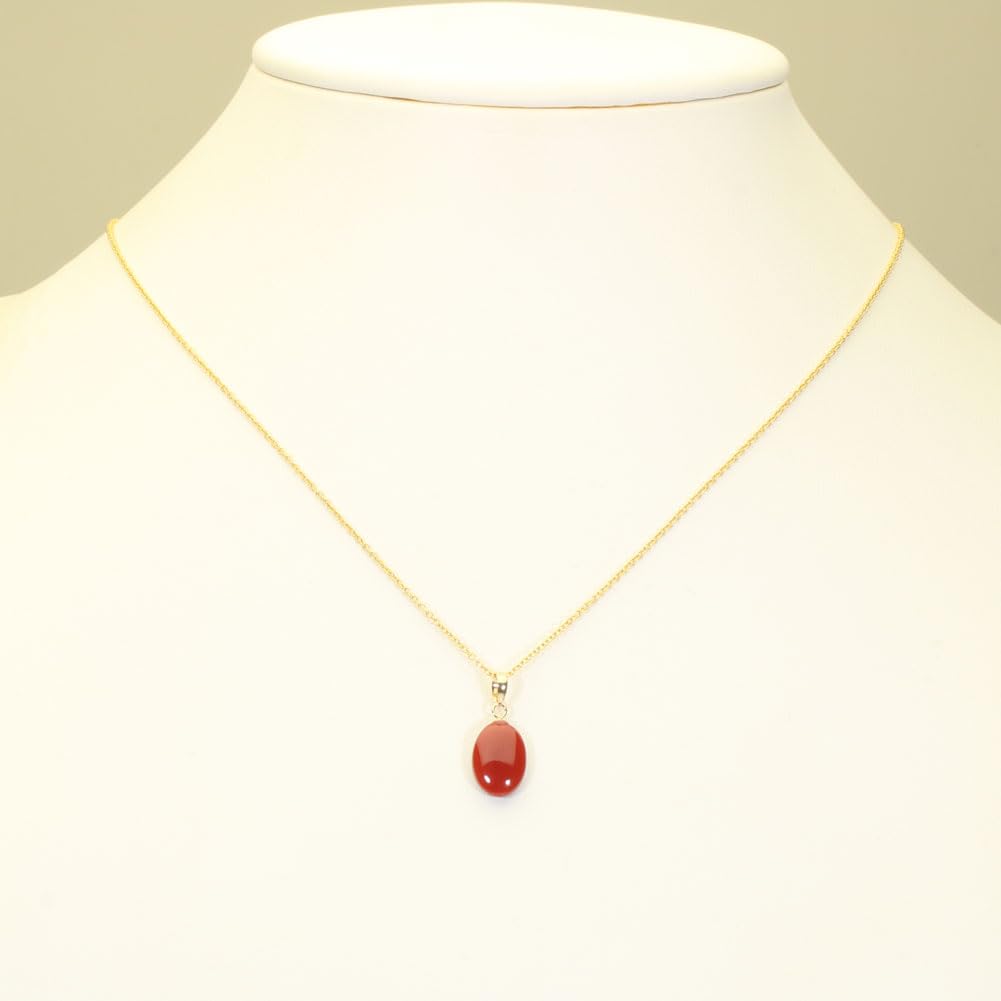 Blood Red Coral Black Lipped Shell Reversible Pendant Top K18YG Yellow Gold Undyed