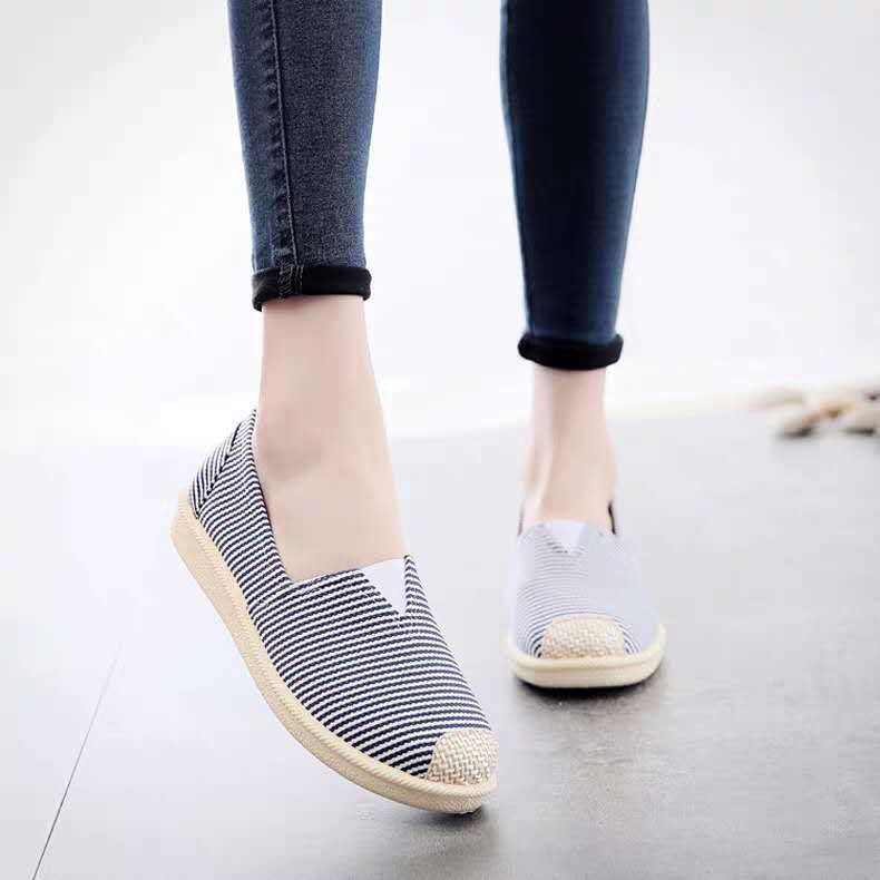 Женская обувь из парусины, новые летние дышащие повседневные туфли на плоской подошве из конопли, женские туфли в корейском стиле с рисунком рыбака, мюли