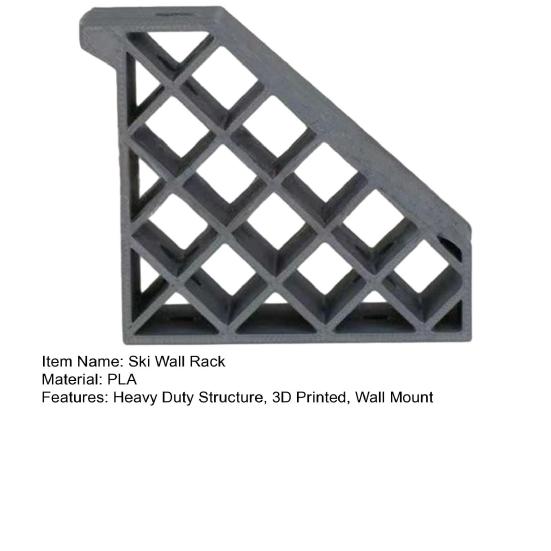 Настенная стойка для хранения лыж Сверхпрочная 3D-печать Дом Сарай Гараж Держатель для сноуборда Вешалка Кронштейн для хранения