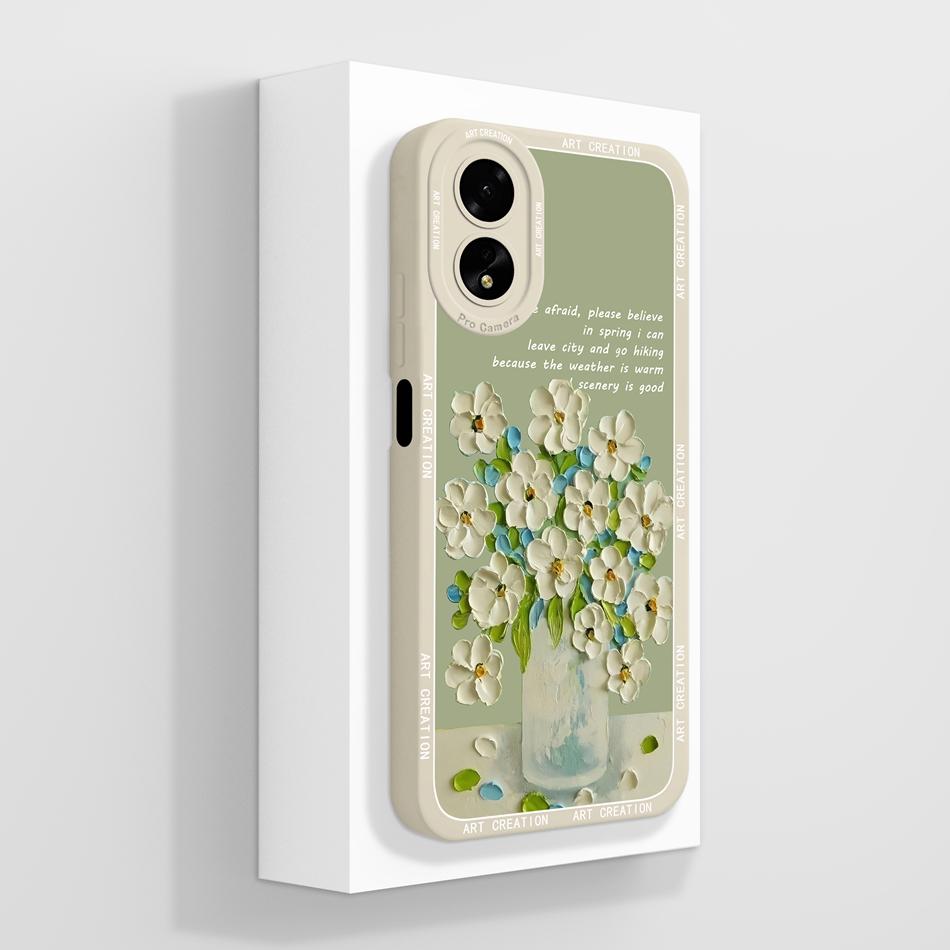 Чехол для Oppo A18 Черная Бабочка Полная Защита Задняя Крышка Телефона Для Oppo A 18 4G Защитные Чехлы Жидкий Силикон Ударопрочный Funda