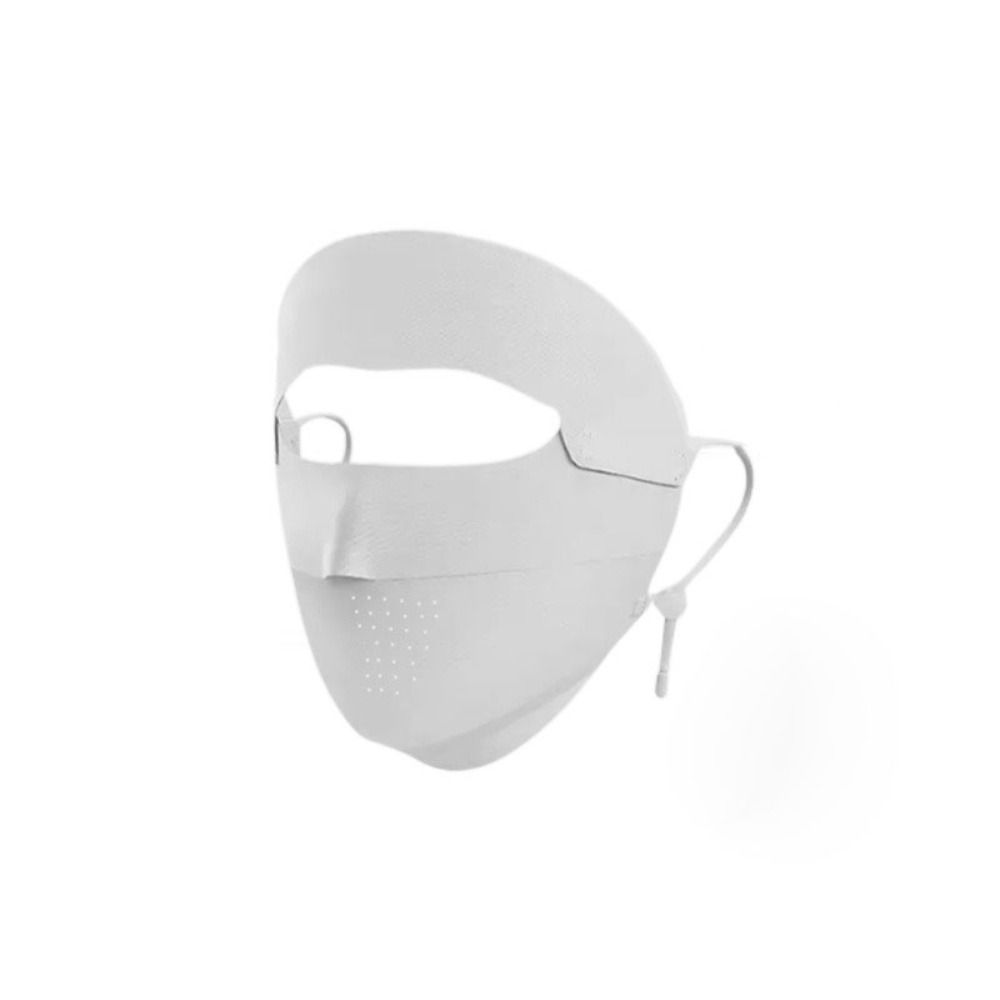 Neck Protection Sunscreen Mask Solid Color Ice Silk Mask Detachable Womne Face Shield  Summer
