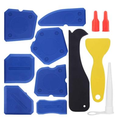 Caulking Tool Silicone Sealant Finishing Grout Tools Kit 12 Pieces Caulk Skirting Boards & Base Boards Replaceable Pads