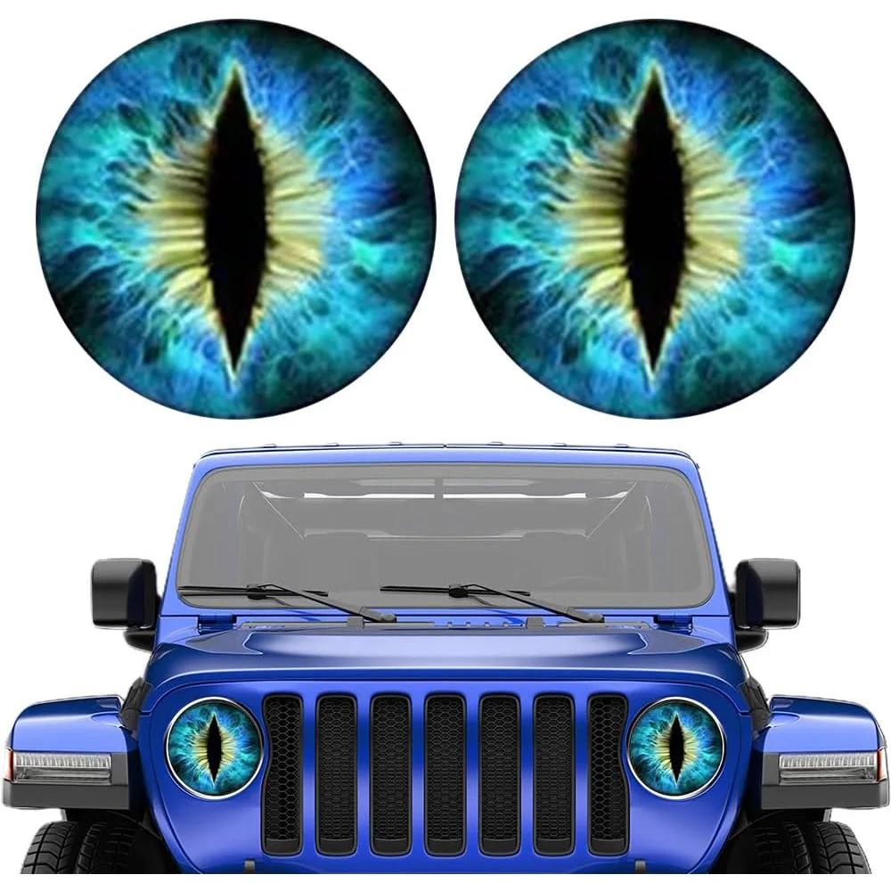 Monster Beast Eye Car Sticker for Wrangler Lights Reflective Waterproof Sunproof Translucent Material Modified Car Accessories