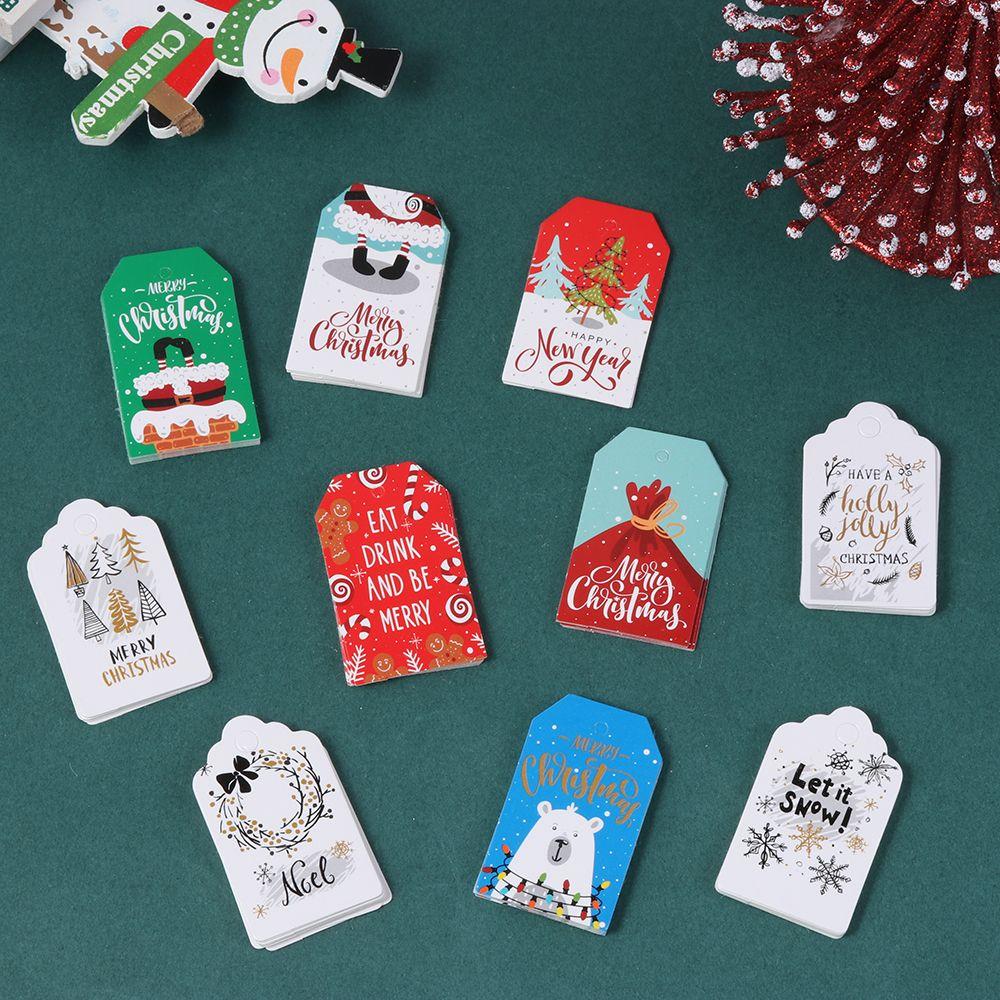 100 шт. DIY упаковочные материалы крафт-бумага рождественские этикетки бирки подарочная упаковка крафт-бирка