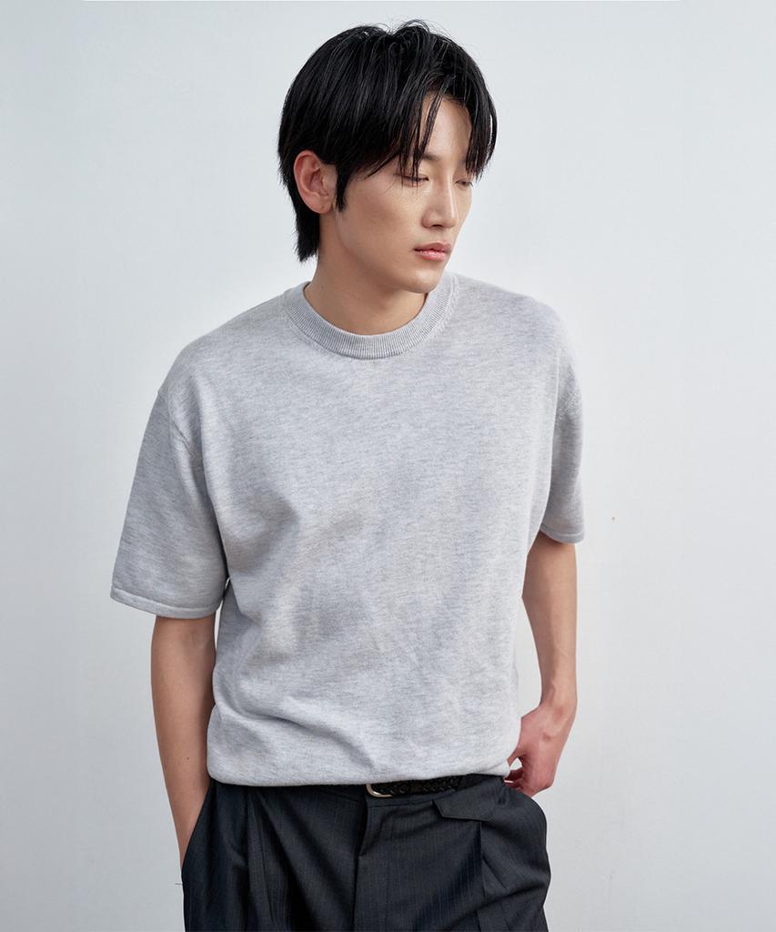 SIECLE Essential Cotton Silk Half Knit (Gray)