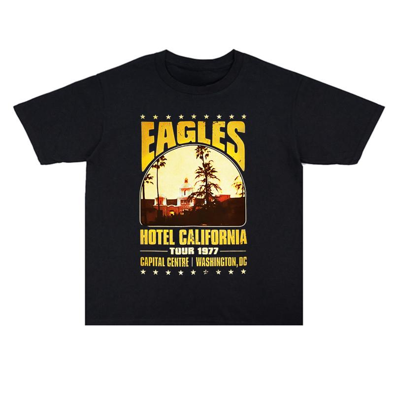 Футболка Pop The Eagles Rock California Hotel с принтом, свободная, с коротким рукавом, для мужчин и женщин, уличная, хлопковая, удобная