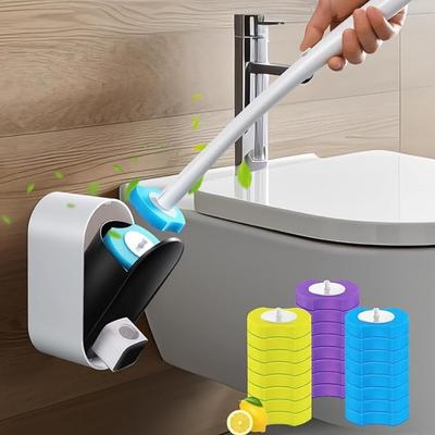 24PCS Disposable Toilet Brush Refills Upgraded 3 Layer Foam Cleaning Sponges Heads for Toilet Bathroom Bowl Cleaner Supplies