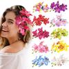 Hawaiian Artificail Orchid Hair Clip Summer Beach Hair Decoration Bohemian Flower Hair Accessory for Women and Girls