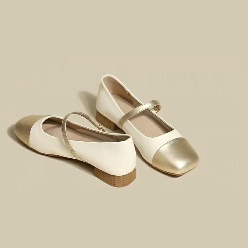 Туфли женские Мэри Джейн на толстом каблуке, маленькие кожаные туфли с толстой подошвой, осенние новые простые женские туфли с неглубоким носком 2024 года