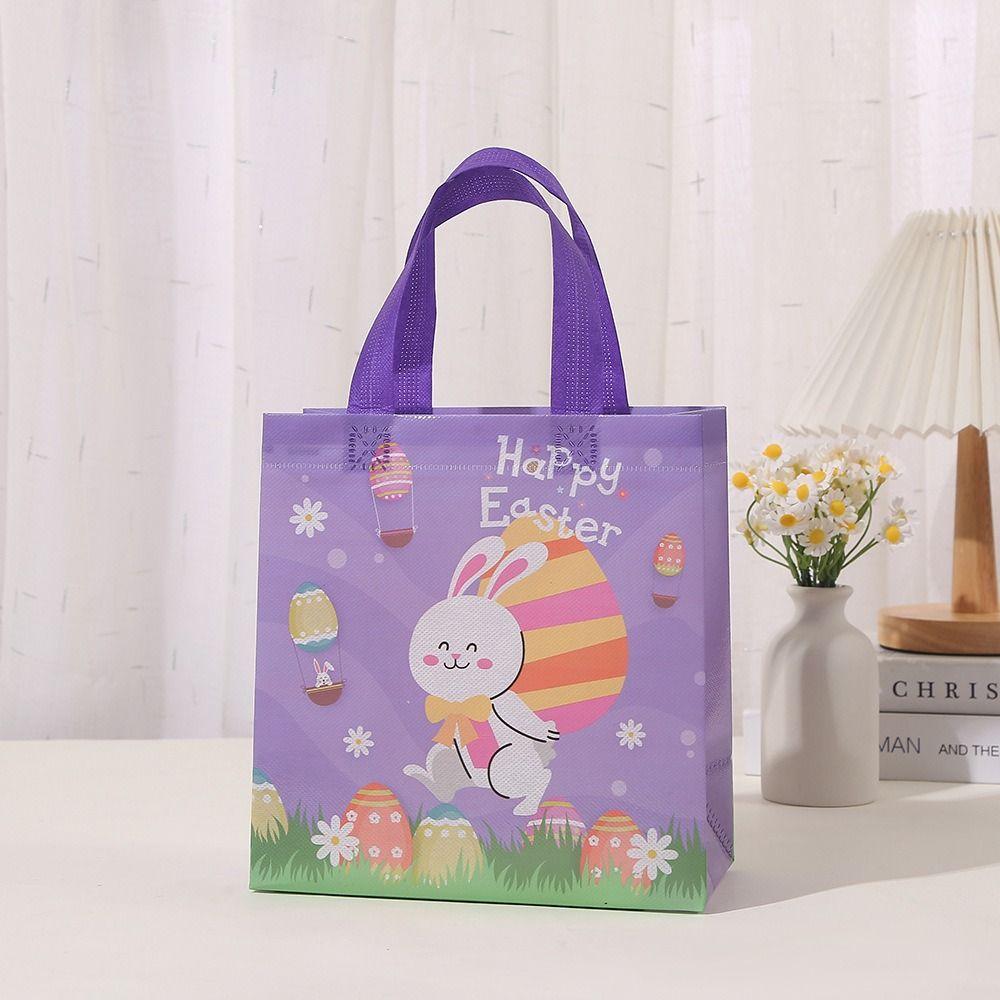 4pcs Nonwoven Rabbit Egg Packaging Bags Bunny Egg Candy Bags  Gift Cookies