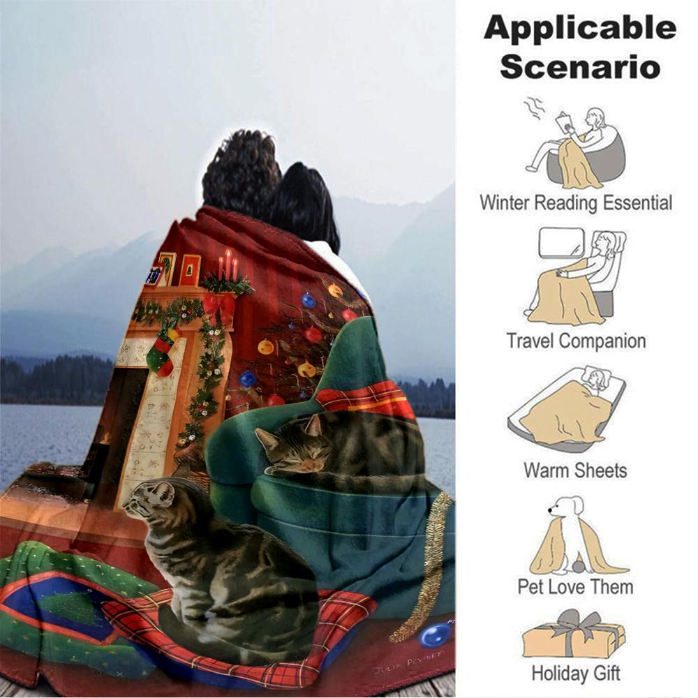 Christmas Cats Cozy Room Blanket Soft Throw Blanket For Home Bedroom Bed Sofa Travel Office Solid Christmas Blanket