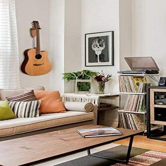 Wood Guitar Holder Wall Mount Stand Rack for Electric, Classic, Acoustic and Bass Musical Instruments Hardwood Gift