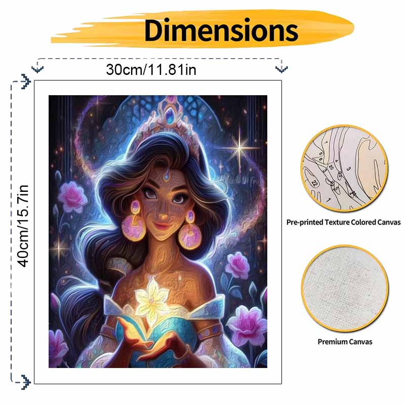 Disney Принцесса Жасмин масляная живопись набор для рисования ручной работы DIY подарок декор для дома настенное искусство блестящий цветочный волшебный портрет