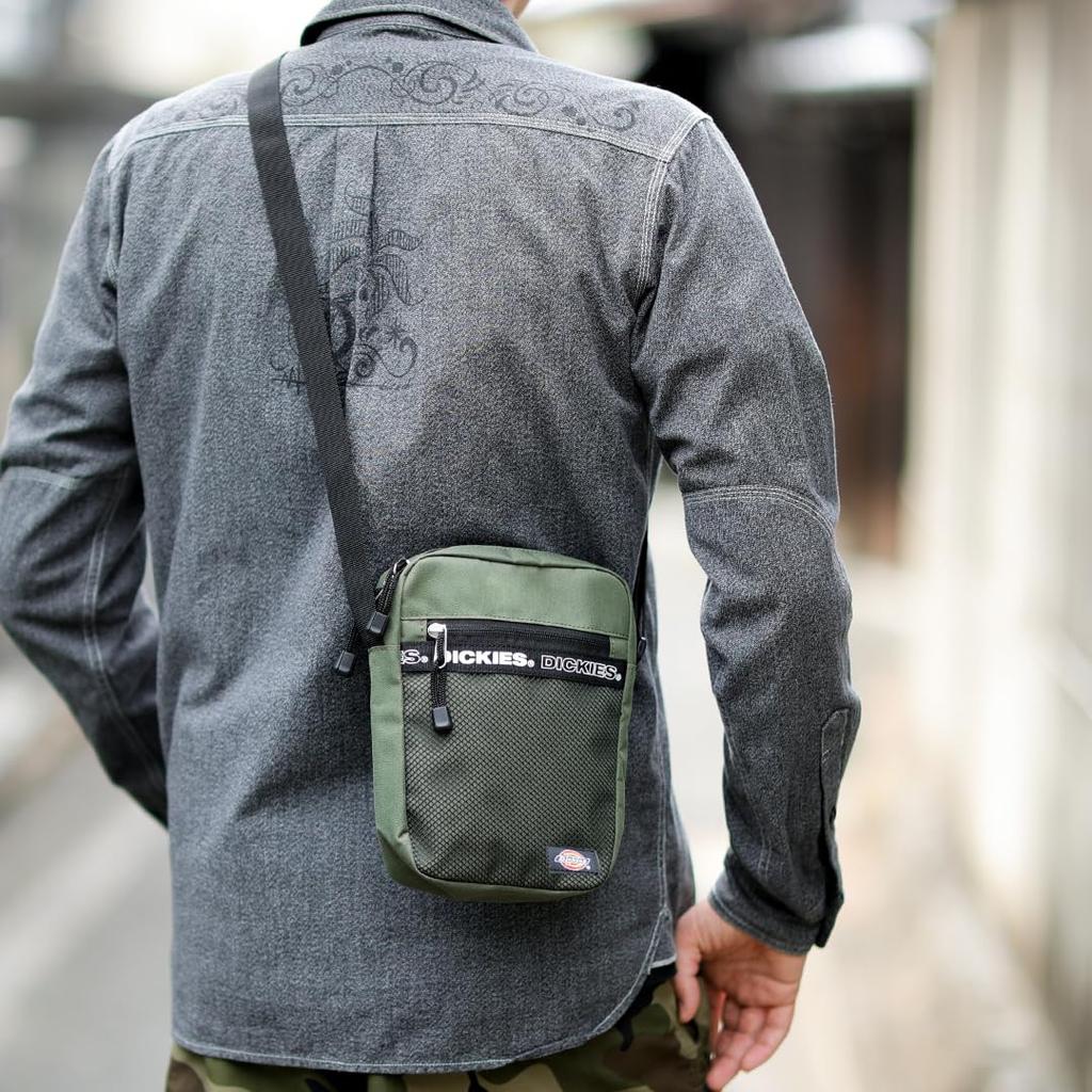 Dickies LOGOTAPE Square Shoulder Bag Sacoche Pouch Festival Passport Travel Bag Mini Shoulder Black